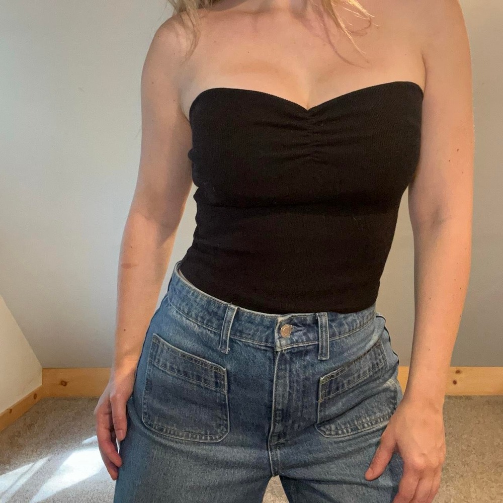 Urban Outfitters black tube crop top in a S